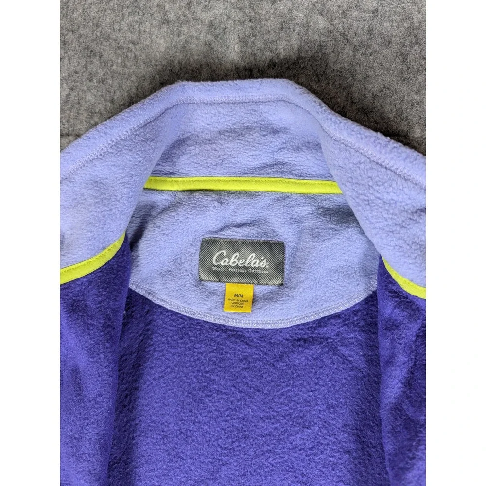Cabelas Womens Purple Fleece Vest Full‎ Zip Pockets M Medium Outdoor Casual